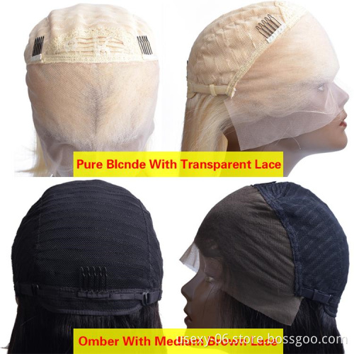 Wholesale Colourful Wig Vendors Short Bob Lace Front Ombre Colored Brazilian Human Hair Wig